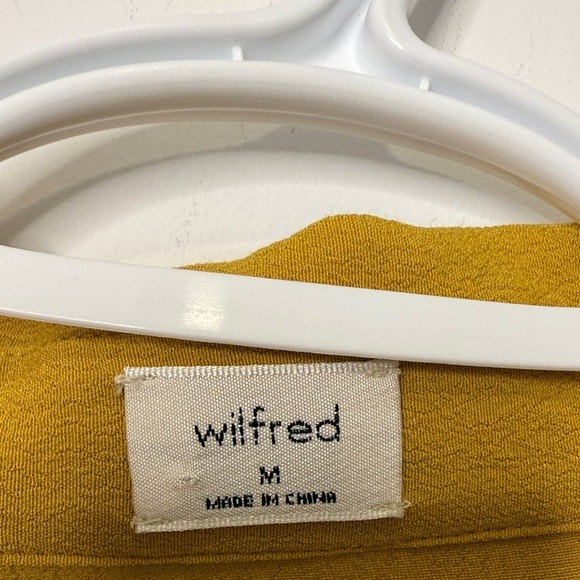 Aritzia Wilfred midi mustard yellow shirt dress size M - Picture 4 of 15